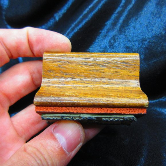 Merry Christmas Wood Mounted Stamp 2" x 1.25" - Picture 3 of 3